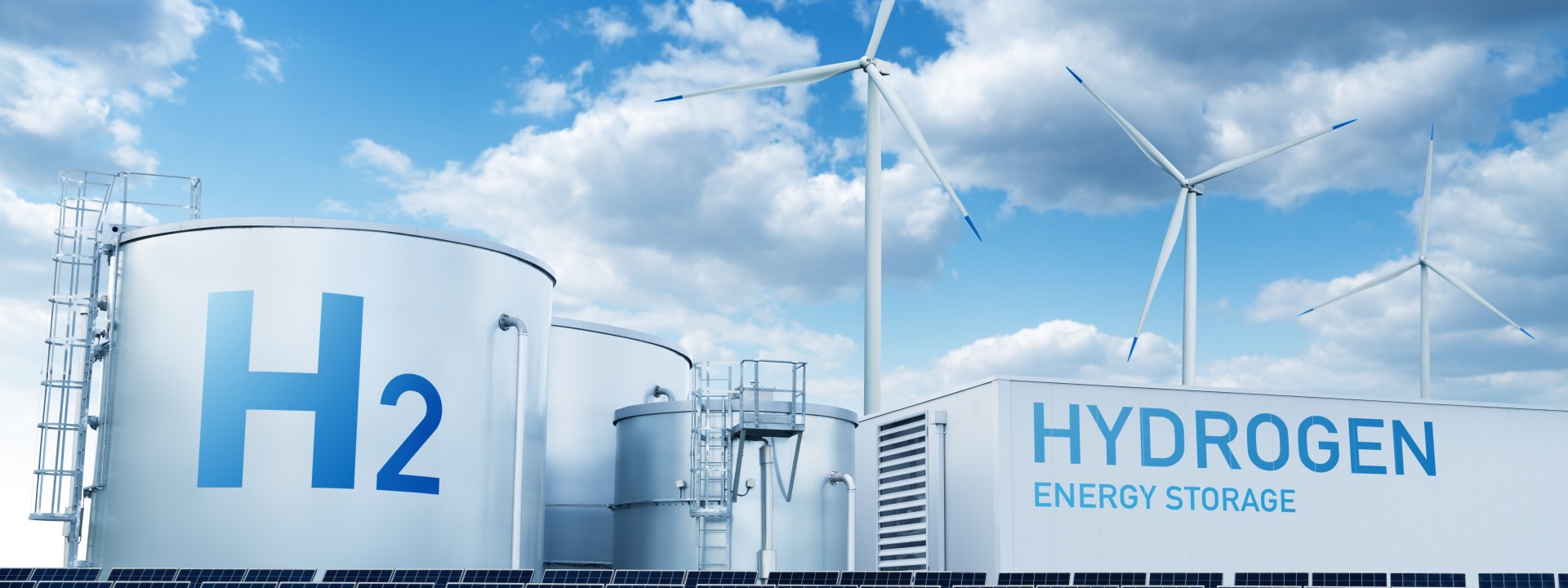 Concept for a hydrogen plant that produces green hydrogen using renewable energy