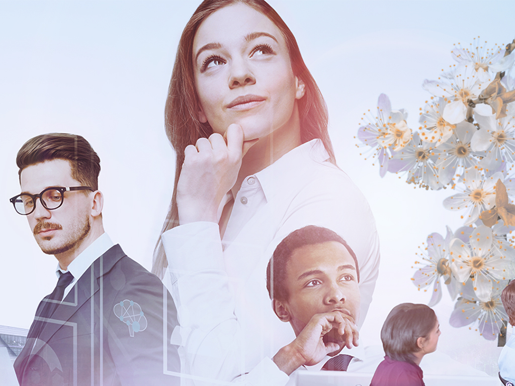 Individuals contemplating strategies for a sustainable future