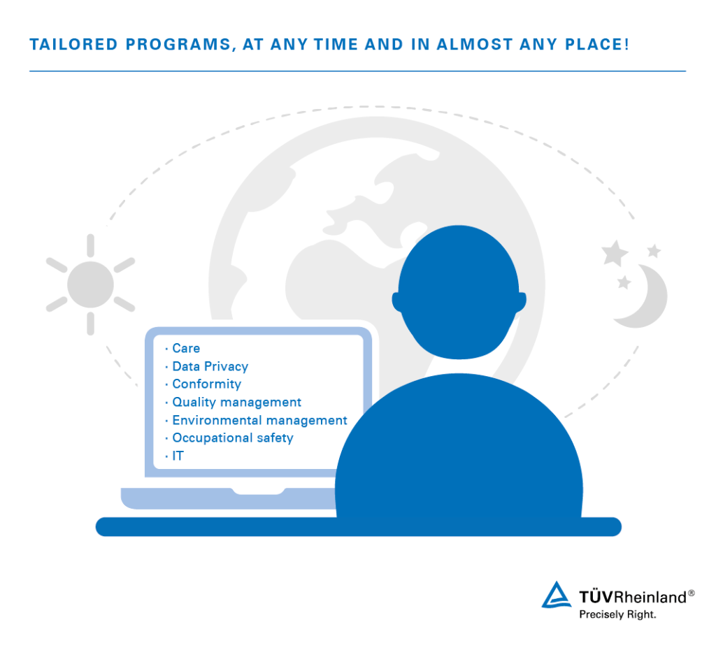 Digital learning solutions with TÜV Rheinland Tailored online training courses
